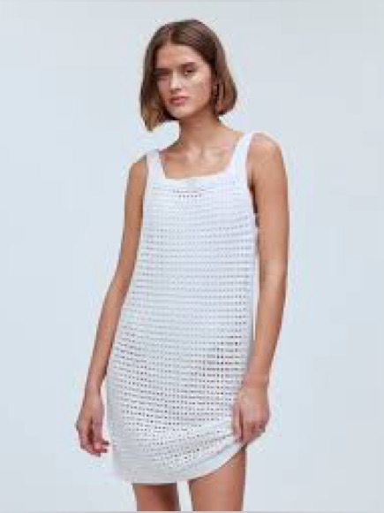 Madewell White Crochet Coverup Size Xs